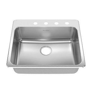 American Standard 15SB.252284.073 Prevoir 24.25-Inch Stainless Steel 4-Hole Topmount Single Bowl Kitchen Sink, Radiant Silk