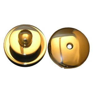 Lasco 03-4895 Lift and Lock Stopper with Overflow Plate Bathtub Trim Kit, Polished Brass Finish