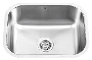 VIGO VG2318K1 23-Inch Undermount Kitchen Sink, Grid and Strainer, Stainless Steel