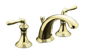 KOHLER K-394-4-PB Devonshire Widespread Lavatory Faucet, Vibrant Polished Brass