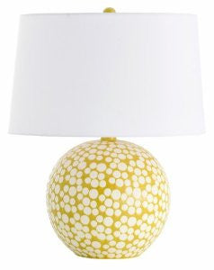 Arteriors 17529-651 Zoey Matte White/Mustard Dot Glaze Porcelain Lamp
