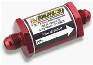 Earl's 230210 Red Anodized Aluminum 85 Micron In-line Pre-Fuel Filter