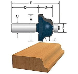 Bosch 85270M 5/32-Inch Radius 5/8-Inch Cut Length Roman Ogee Router Bit with 1/4-Inch Shank