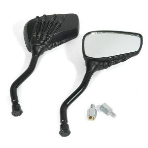 Motorcycle Black Skull Claw Shadow Rear Side Mirror For Suzuki Honda Maruder Kawasaki