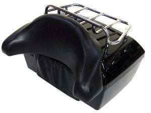 TMS %TBOX-JK1001-K Universal Motorcycle Luggage Tour Trunk Tail Box with Top Rack Backrest