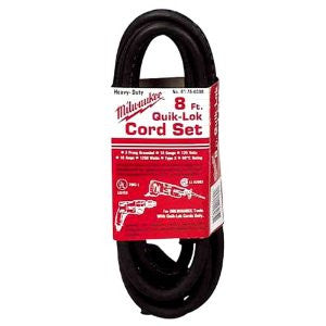 Milwaukee 48-76-4008 Quik-Lok 8-Foot 3 Wire Grounded Cord