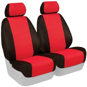 Coverking Custom Fit Seat Cover for Fiat 500 - (Spacer Mesh, Black Side/Red Insert)