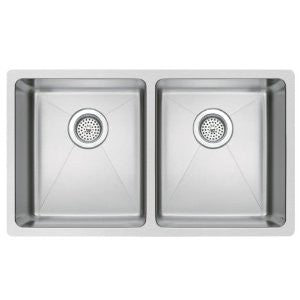 Water Creation SS-U-3118A 31-Inch by 18-Inch Under Mount 50/50 Double Bowl Stainless Steel Kitchen Sink with Coved Corners