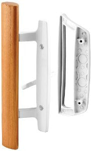 Prime-Line Products C 1204 Sliding Door Handle Set with Wood Handle, White Diecast