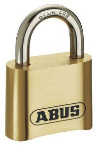 ABUS 180IB/50 B 2-Inch Solid Brass Resettable 4 Dial Combination Padlock with Stainless Steel Shackle
