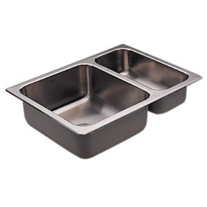 Moen G202720 2000 Series 20-Gauge Double Bowl Undermount Sink, Stainless Steel