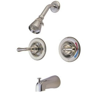 Kingston Brass KB678 Twin Handles Tub Shower Faucet, Satin Nickel