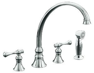 KOHLER K-16109-4A-CP Revival Kitchen Sink Faucet, Polished Chrome
