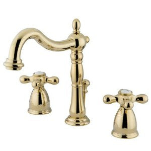 Kingston Brass KB1972AX Heritage Widespread Lavatory Faucet, Polished Brass (Not CA/VT Compliant)