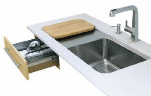 KOHLER K-3593-L-NA Prologue Kitchen Sink with Work Surface on Left and Storage Drawer System