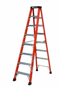 Louisville Ladder FS1408HD 375-Pound Duty Rating Fiberglass Step Ladder, 8-Feet