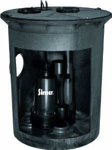 Simer 3985C 1/2 HP Pre-Plumbed Sump Pump and Basin System