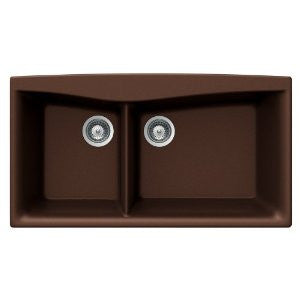 Houzer ARCO N-175 COPPER Schock-Houzer Arco Series N-175 Dual Mount 70/30 Double Bowl Kitchen Sink, Copper