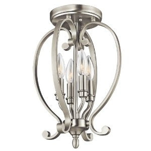 Kichler Lighting 43168NI Monroe 4-Light Semi-Flush, Brushed Nickel Finish