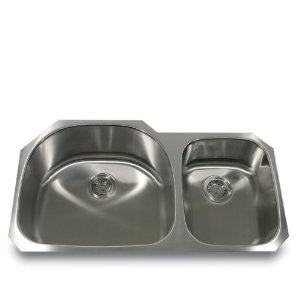 Nantucket Sinks NS01-16 38-Inch Double Bowl Undermount Stainless Steel Kitchen Sink