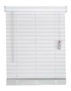 All Strong Faux Wood Blind, 2-Inch, White - 58" W X 48" L