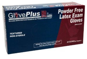 Ammex GlovePlus HD Exam Grade Heavy Duty Latex Glove, Powder Free, 12" Length, 12 mils Thick, Medium (Pack of 50)
