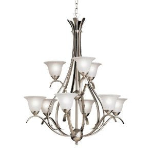 Kichler Lighting 2520NI 9 Light Chandelier, Brushed Nickel