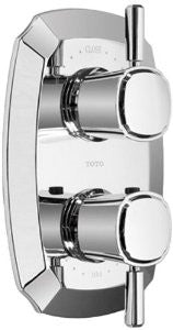 Toto TS970D1#CP Guinevere Thermostatic Mixing Valve with Two-Way Volume Control Trim and Lever Handles, Polished Chrome
