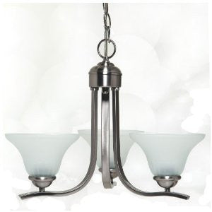 Boston Harbor 1571-3C Three Light Chandelier, Brushed Nickel