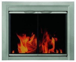 Pleasant Hearth CB-3301 Colby Fireplace Glass Door, Sunlight Nickel, Medium