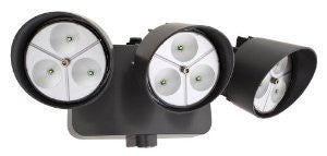 Lithonia OFLR 9LC 120 P BZ LED Outdoor Floodlight 3-Light Dusk to Dawn, Bronze