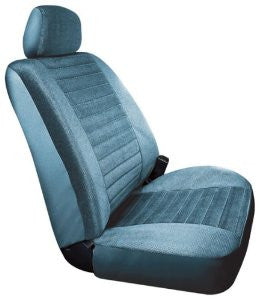 Saddleman S 179002-03 Custom Made Front Bucket Seat Covers - Windsor Velour Fabric, Blue