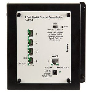 On-Q/Legrand DA1054 4-Port Gigabit Router/Switch, Platinum Grey