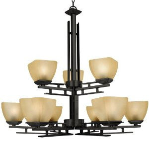 Yosemite Home Decor 95535-5VB Half Dome Chandelier with Parchment Frosted Shade, 5-Light, Venetian Bronze