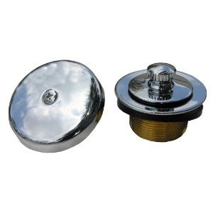 Simpatico 34861C Lift and Turn Tub Strainer Kit with Single Hole Overflow Plate and Screw with 1-1/2-Inch Bushing, Chrome