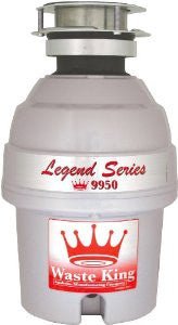 Waste King 9950 Legend Series 3/4 HP Continuous Feed Operation Garbage Disposer