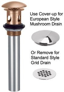 Danze Metal Grid Strainer without Overflow with Cover, 1 ½ -Inch Drain and 1 ¼-Inch Tailpiece, Brushed Nickel