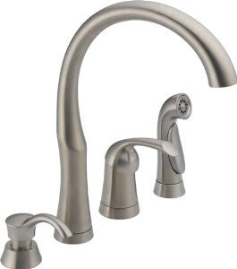 Delta 11946-SSSD-DST Bellini Single Handle Kitchen Faucet with Spray and Soap Dispenser, Stainless