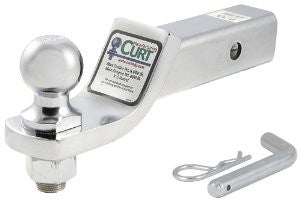 CURT Manufacturing 45295 Chrome Class III 2" Loaded Ball Mount with 2" Ball