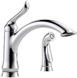 Delta 4453-DST Linden Single Handle Kitchen Faucet with Spray, Chrome