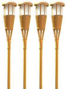 Newhouse Lighting TIKILED2 Solar Flickering Tiki Torches, 2-Pack