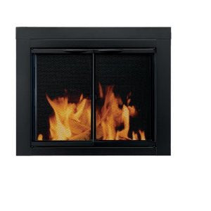 Pleasant Hearth AN-1010 Alpine Fireplace Glass Door, Black, Small