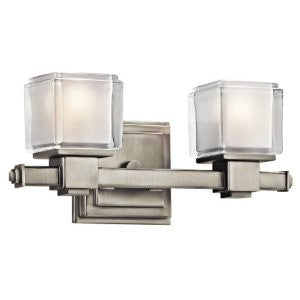 Kichler Lighting 45142NI 2 Light Rocklin Bathroom Light, Brushed Nickel