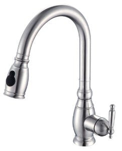 Kraus KPF-2150 Single Lever Pull Out Kitchen Faucet, Stainless Steel