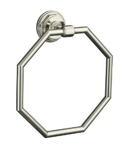 KOHLER K-13112-SN Pinstripe Towel Ring, Vibrant Polished Nickel
