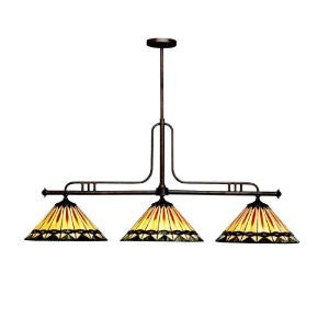 Kichler Lighting 65268 3-Light Yakima Art Glass Island Light/Linear Chandelier, Tannery Bronze