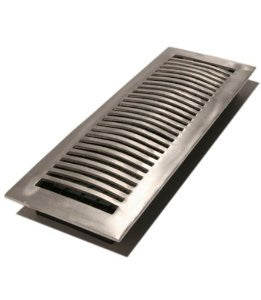 Decor Grates LA414-NKL 4-Inch by 14-Inch Louvered Floor Register, Aluminum Nickel