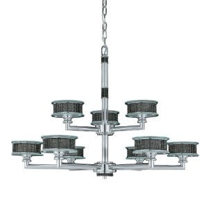 Triarch 29484 9 Light Vegas Chandelier, Chrome