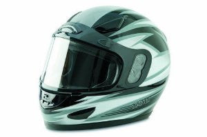 Raider Silver Medium Full Face Snowmobile Helmet