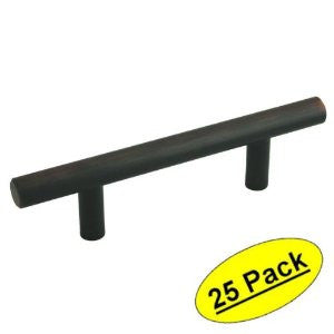 Cosmas 305-030ORB Oil Rubbed Bronze Cabinet Hardware Euro Style Bar Handle Pull - 3" Hole Centers, 5-3/8" Overall Length - 25-Pack